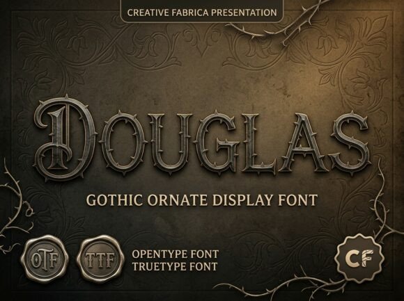 Douglas: Gothic Ornate Display Font