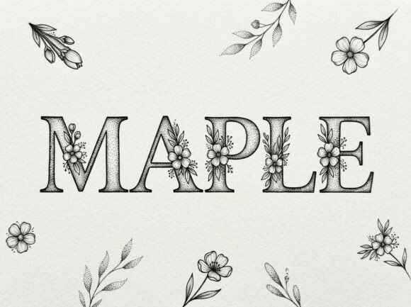 Maple: A Stippled Floral Display Font for Nature-Inspired Design