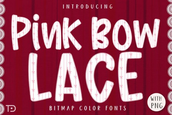 Pink Bow Lace Font: Shabby Chic Charm for Modern Design Projects