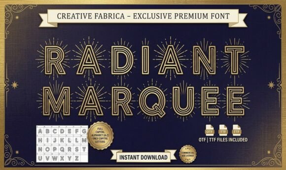 Radiant Marquee: Where Art Deco Grandeur Meets Modern Typography
